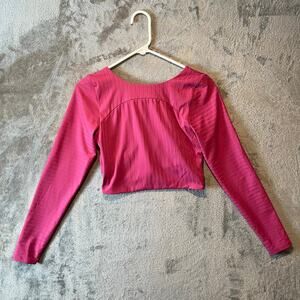 Lululemon Ribbed Cropped Wrap-Back Long Sleeve Pink Lychee‎ Size Medium